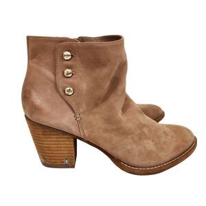 Sam Edelman Mariella Praline Tan Leather Ankle Boots 10